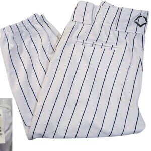 Elegant White and Navy Striped Women's Trousers